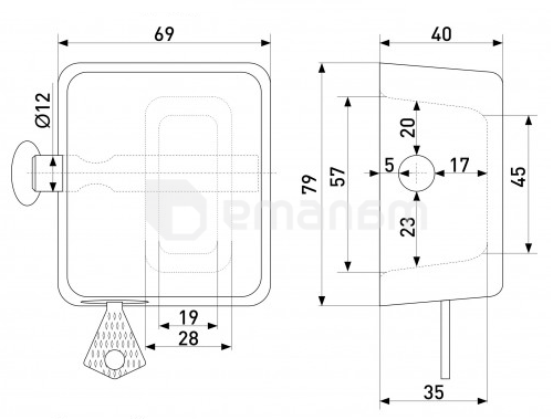 ბოქლომი Soller KD 113-035 80 მმ