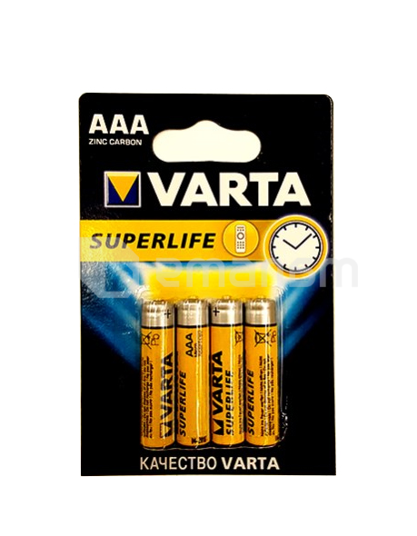 ელემენტი მარილოვანი VARTA Superlife AAA 1.5 V 4 ც