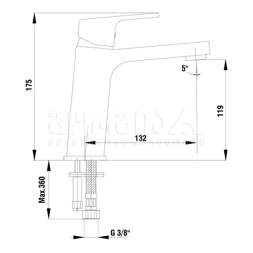 ხელსაბანის შემრევი TIERA დაბალი 103508989GE1