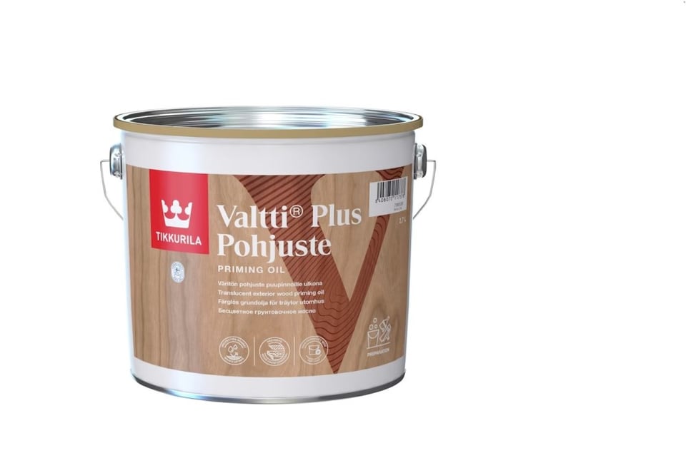 ხის დამცავი საღებავი Tikkurila Valtti Plus Pohjuste 2,7 ლ