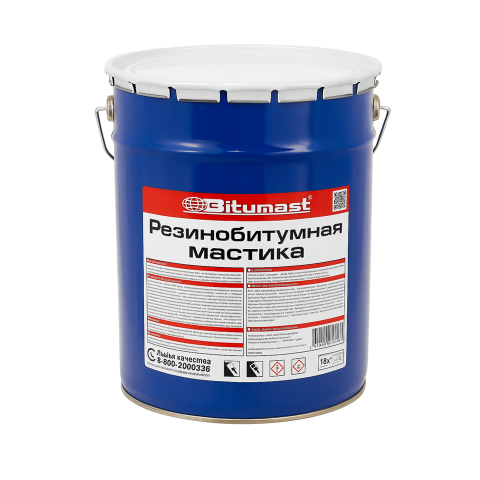 ბიტუმის-რეზინის მასტიკა Bitumast 21.5 ლ