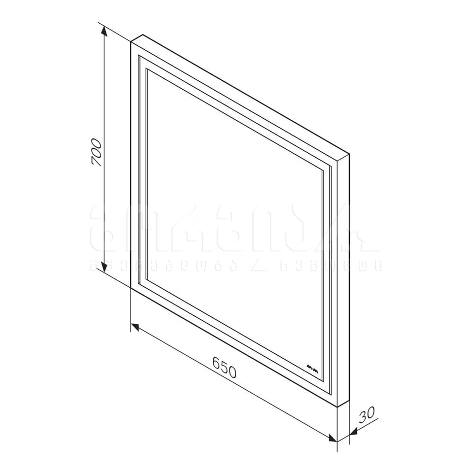 სარკე M91AMOX0651WG LED განათებით 65 სმ