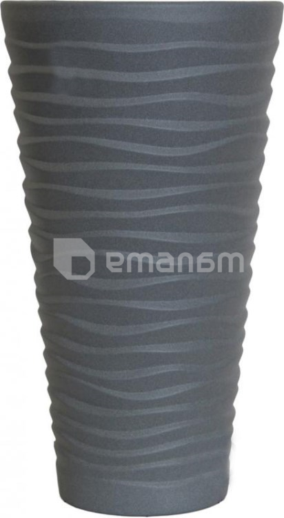 ქოთანი კერამიკული Oriana Kashpo 16,0ლ ცილინ. ტალღა ნაფხვ. მეტალიკი