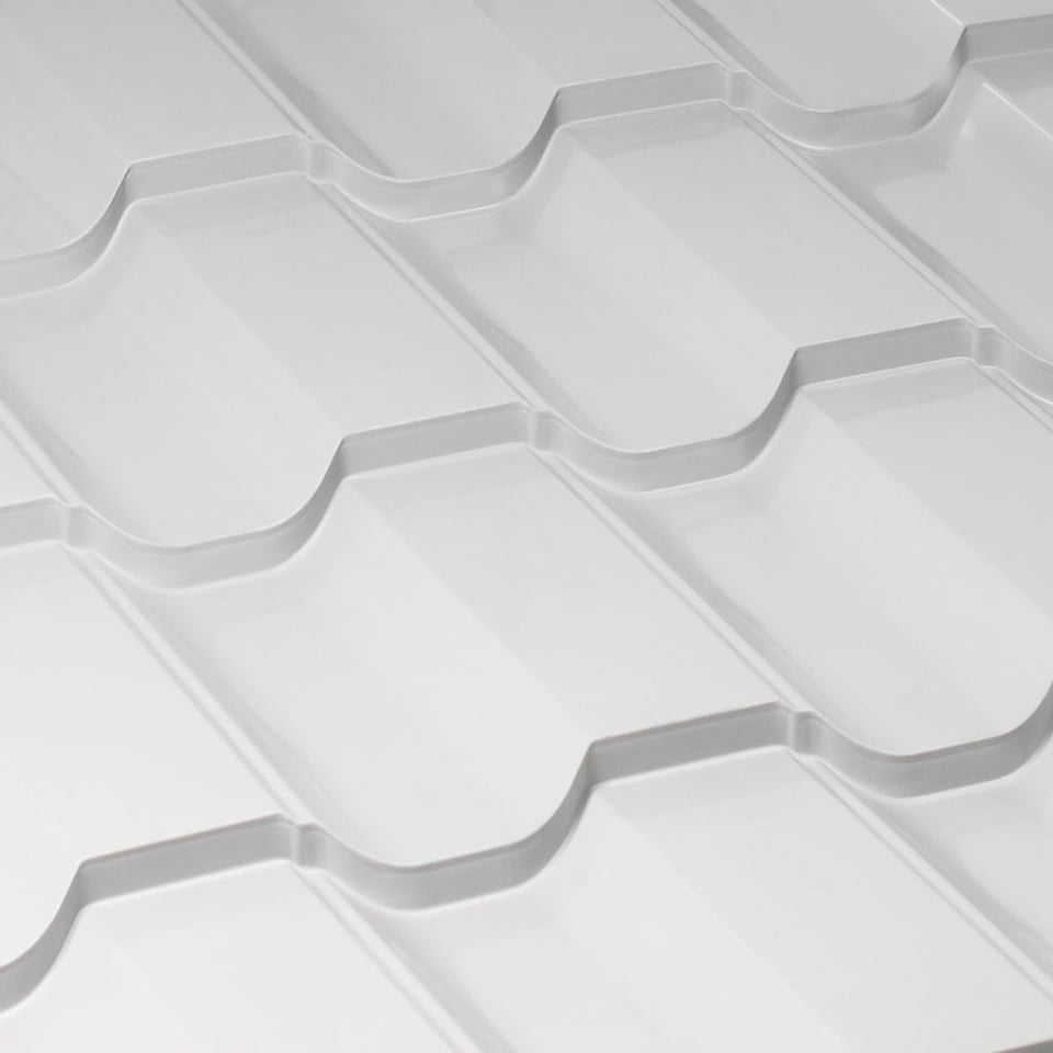 მეტალოკრამიტის ფერადი თუნუქის სახურავი მოდერნი 0.50X1200 მმ NOVA RAL 9006