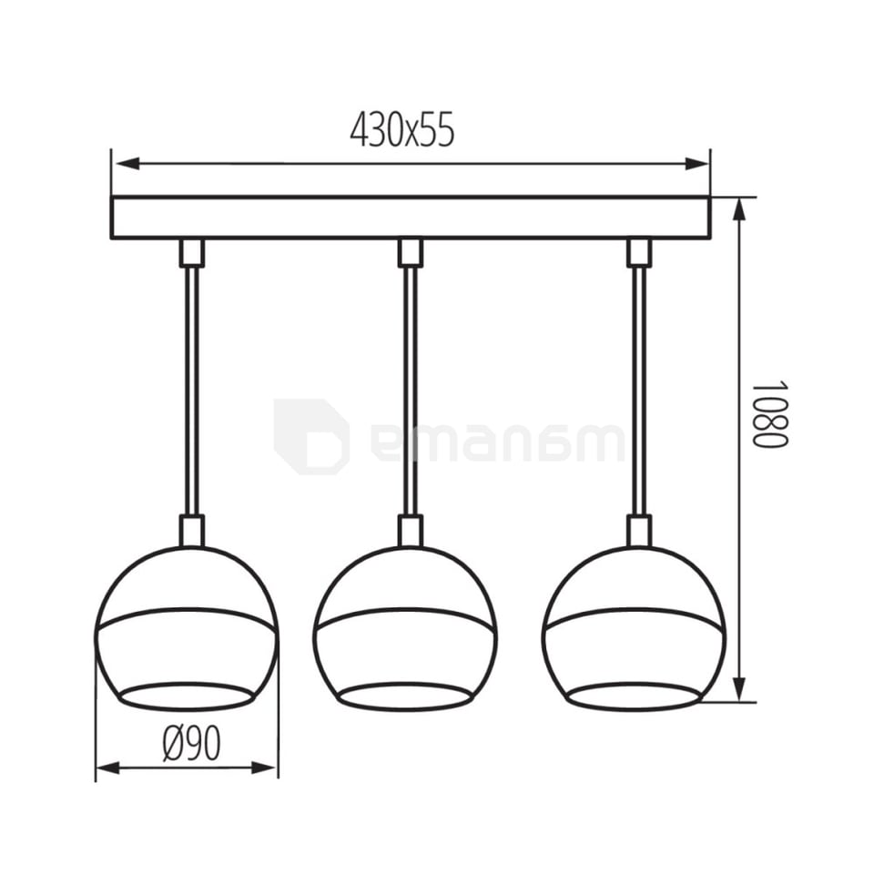 საკიდი Kanlux 33685 B GALOBA C 3 GU10