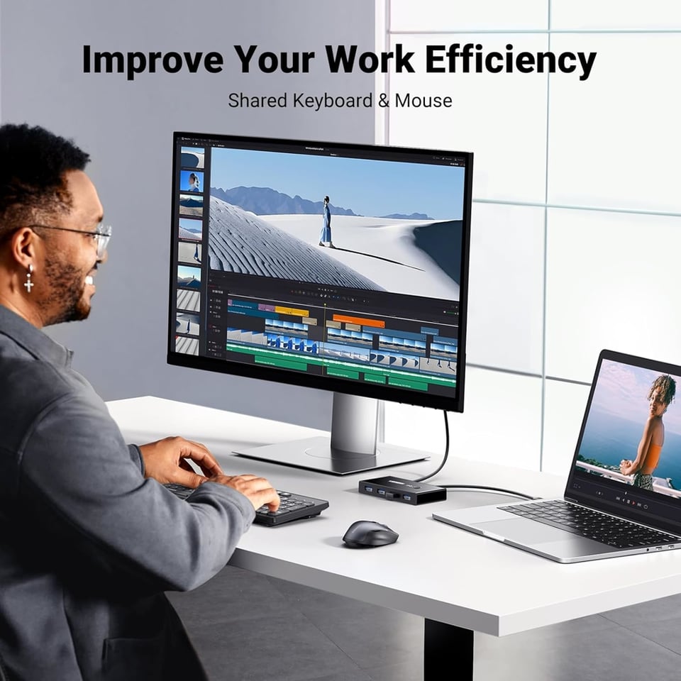 სვიჩი UGREEN US216 (30768), 2 In 4 Out USB 3.0 Sharing Switch Box, Black