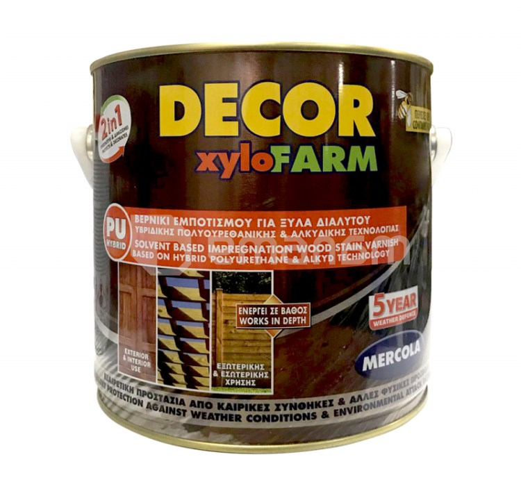 ხის დამცავი ფერადი ლაქი Decor Xylofarm მიწისთხილი 0.75 ლ