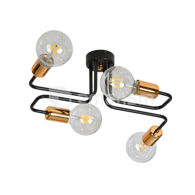 ჭაღი EMIBIG VEKEN 4 E27 4x MAX 60W შავი