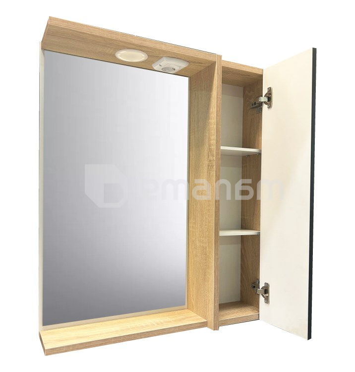 კარადა სარკით Denko Mostar 70 ანტრაციტი ნაცრისფერი/სონომა LED