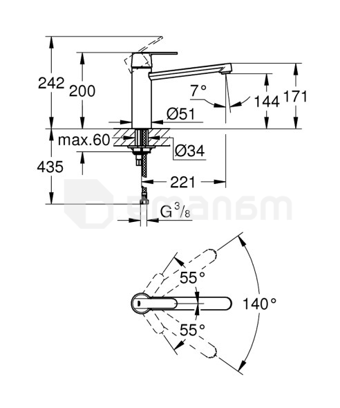 სამზარეულოს შემრევი Grohe Get 30196000