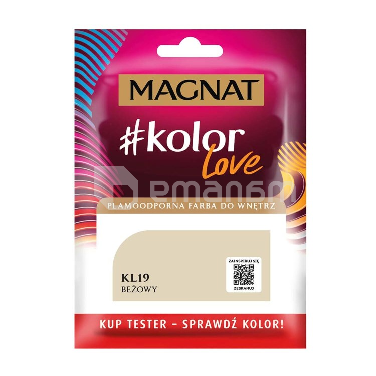 საღებავი-ტესტი ინტერიერის Magnat Kolor Love 25 მლ KL19 ჩალისფერი