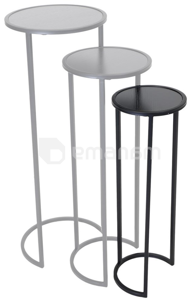 სადგამი ყვავილის ქოთნის Mega Collections Eton Plantstand Round Black D23H67