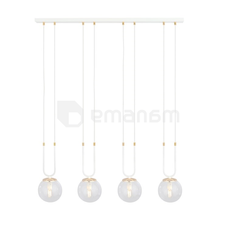 საკიდი EMIBIG GLAM 4 E14 4x MAX 40W თეთრი გამჭირვალე