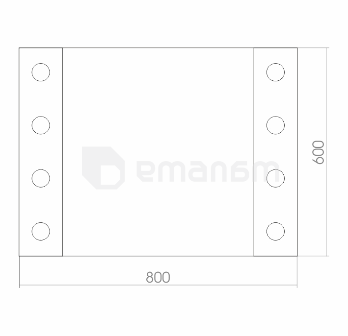 მაკიაჟის სარკე Silver Mirrors Merlin 800x600 მმ