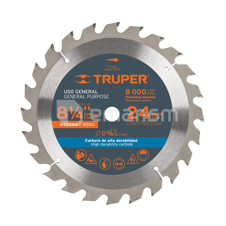 საჭრელი დისკი ხისთვის Truper ST-832 210 მმ