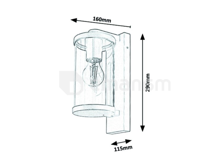 სანათი კედლის Rabalux Silistra 7891 IP44 E27 1x MAX 60W