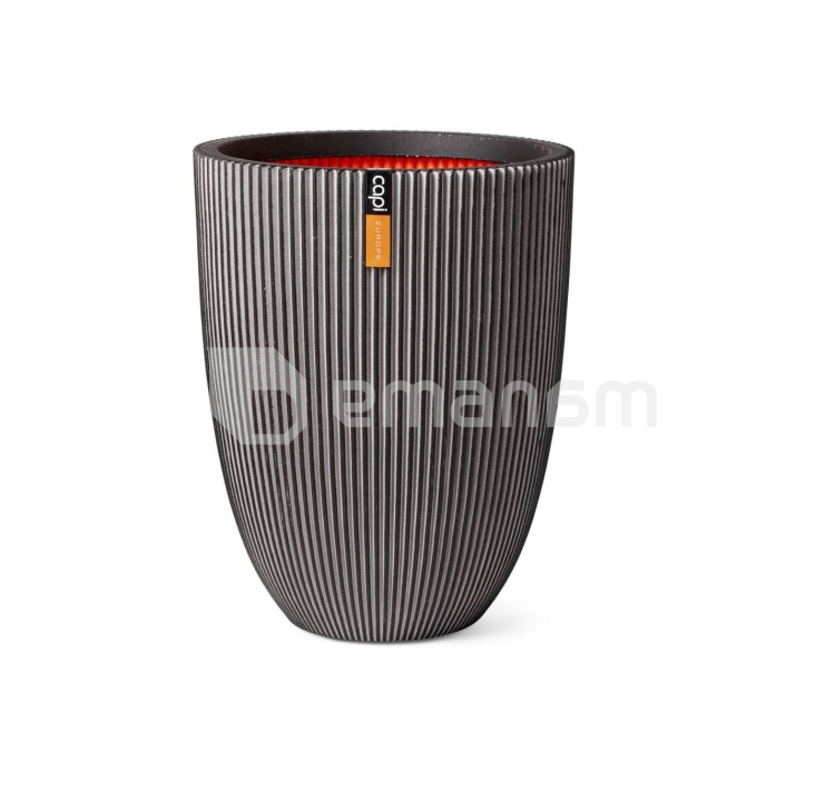 ქოთანი ყვავილის Capi Europe Vase Groove NL 46x58სმ ანტრაციტი
