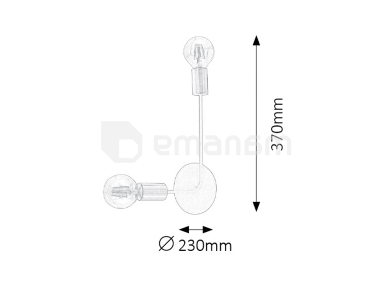 ბრა Rabalux Lanny 2102 E27 2x MAX 15W