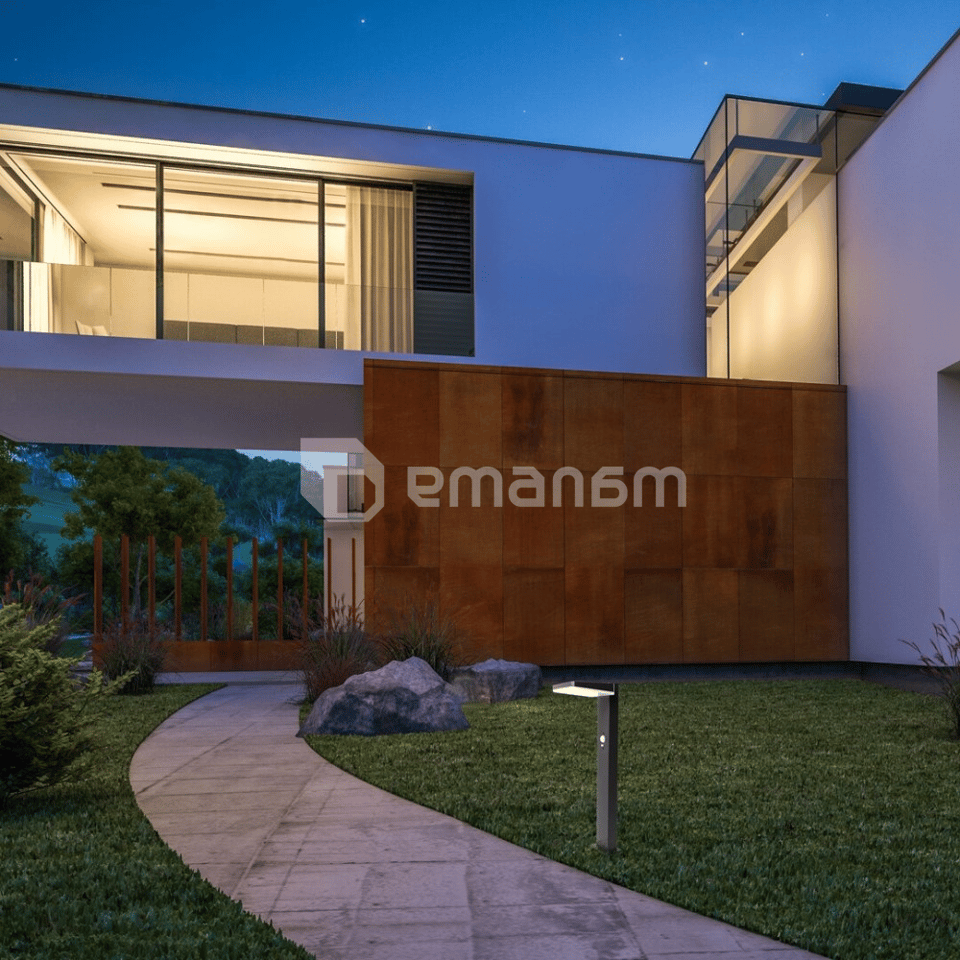 სანათი გარე განათება Rabalux Lasset 4.4W 4000K 600Lm h500 IP54 77079 Solar სენსორი შავი