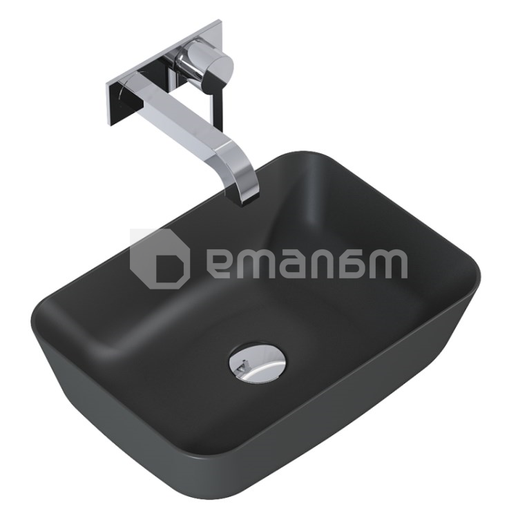 ზედაპირზე დასამონტაჟებელი ხელსაბანი Elita Reni 145098 46x33 ANTHRACITE MATT