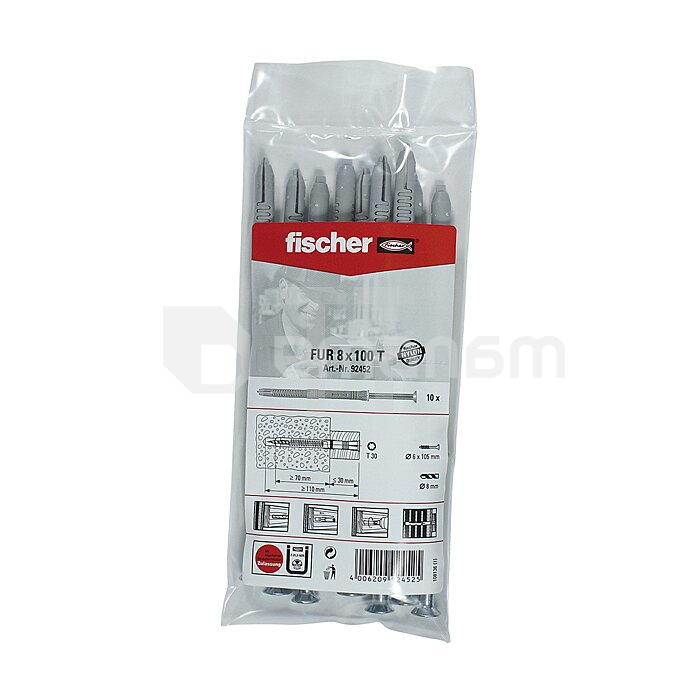 ჩარჩოს დიუბელი Fischer FUR T B 8x100 10 ც.