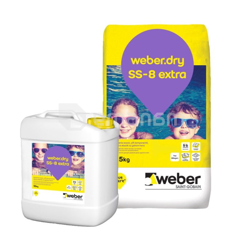 ჰიდროიზოლაცია გარე Weber Dry SS-8 Extra 10+25 კგ