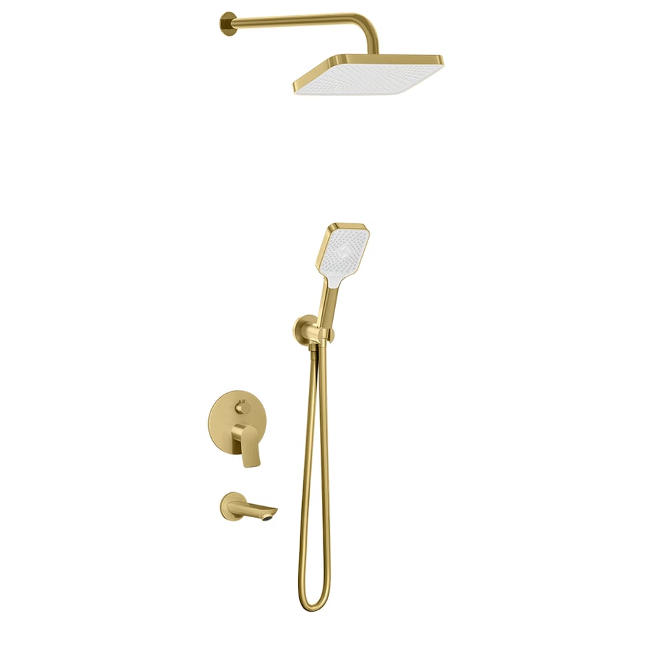 საშხაპე სისტემა ჩასაშენებელი Valtemo VS-4412 Valero Brushed Gold 3 way