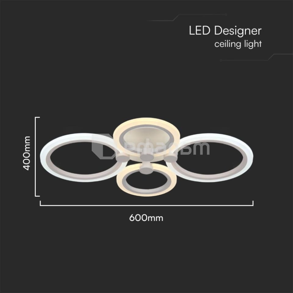 ჭაღი LED 45W 3900Lm თეთრი  IP20 VT-7717 23394