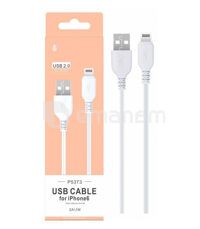 კაბელი USB Oneplus P5373 USB lightning თეთრი 2A 1 მ 2100361