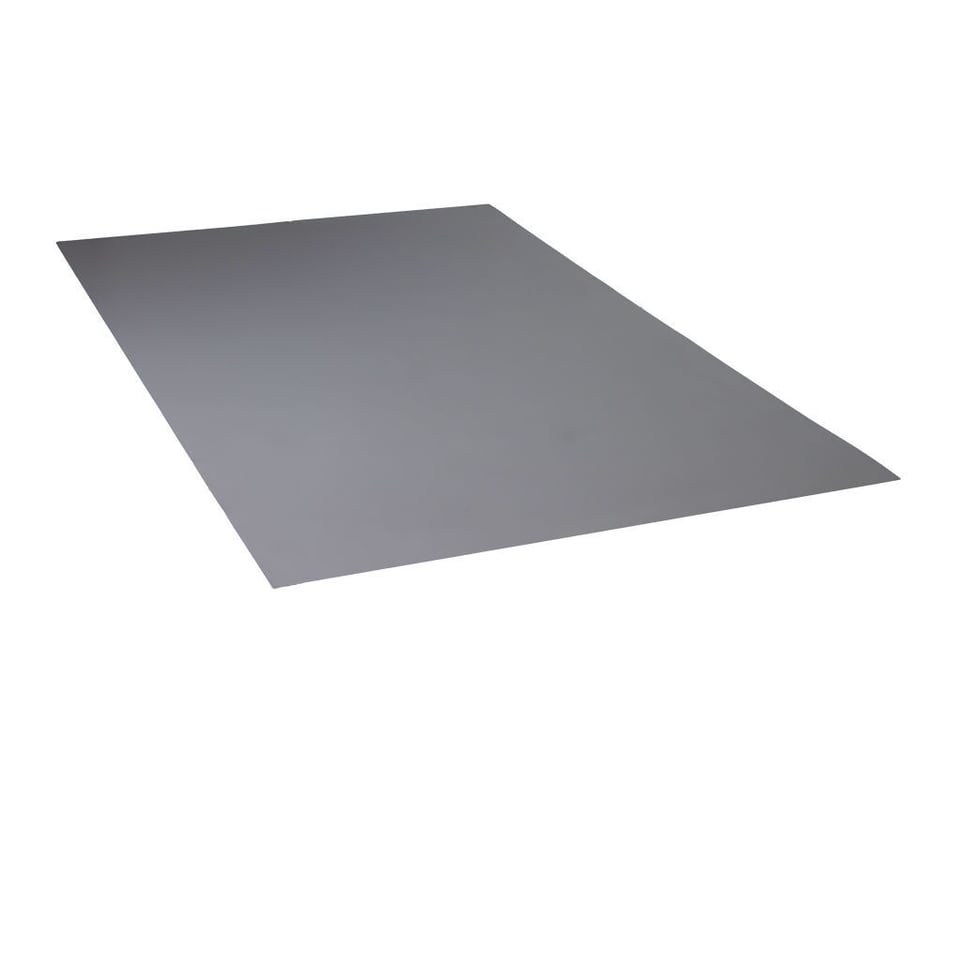 სწორი ფენილის ფერადი თუნუქის სახურავი 0.45X1250 პრიალა RAL9006 NOVA