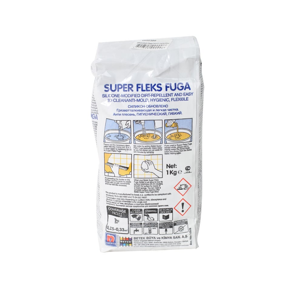 შემავსებელი შედგენილობა სილიკონით SUPER-FLEKS FUGA ბეჟი 8022  1 კგ