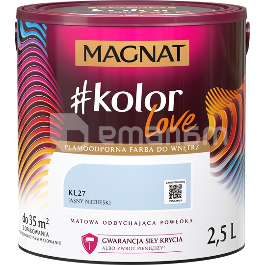 საღებავი ინტერიერის Magnat Kolor Love 2.5 ლ KL27 ღია ლურჯი