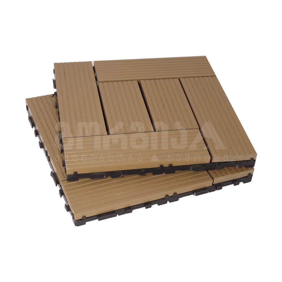 დექის იატაკის ფილები 300*300*22მმ ღია ხისფერი