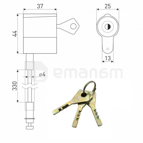 ბოქლომი ტროსით Soller АМ 113-044 350 მმ