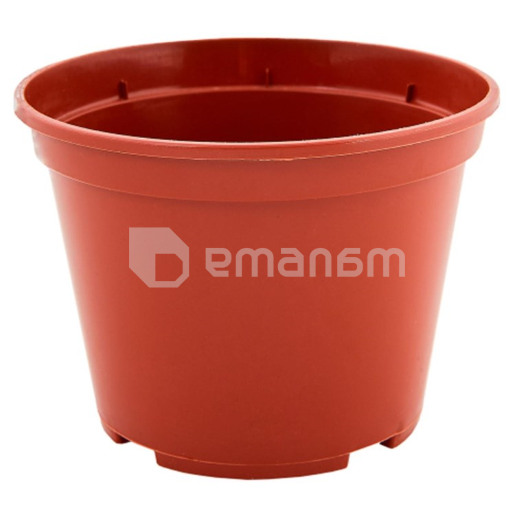 პლასტმასის ქოთანი 14x10,5 (ტერაკოტა) სადრენაჟო სისტემით