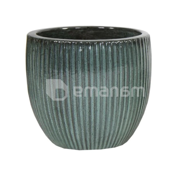 ქოთანი კერამიკული Mega Collections Portly Egg Rib Moss Green 37x34სმ 33ლ
