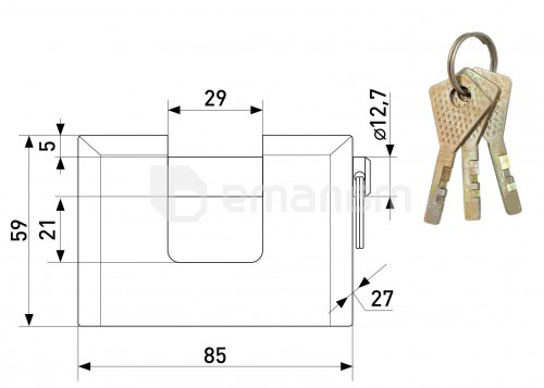 ბოქლომი Soller HBX 113-028 90 მმ
