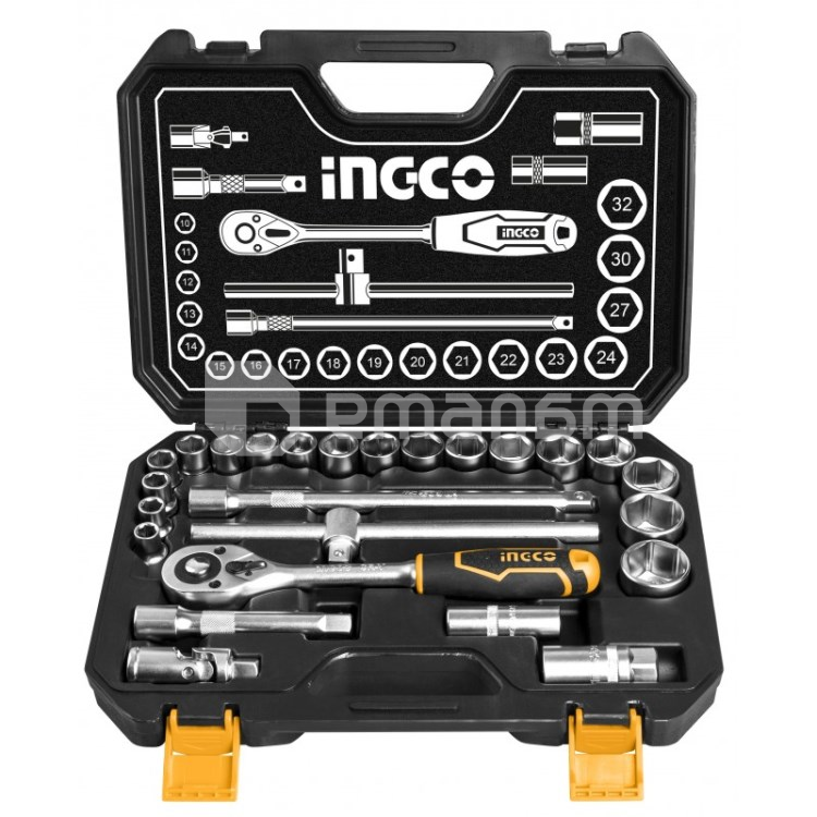 ქანჩის სახსნელი თავაკების ნაკრები Ingco HKTS12251 25 ც