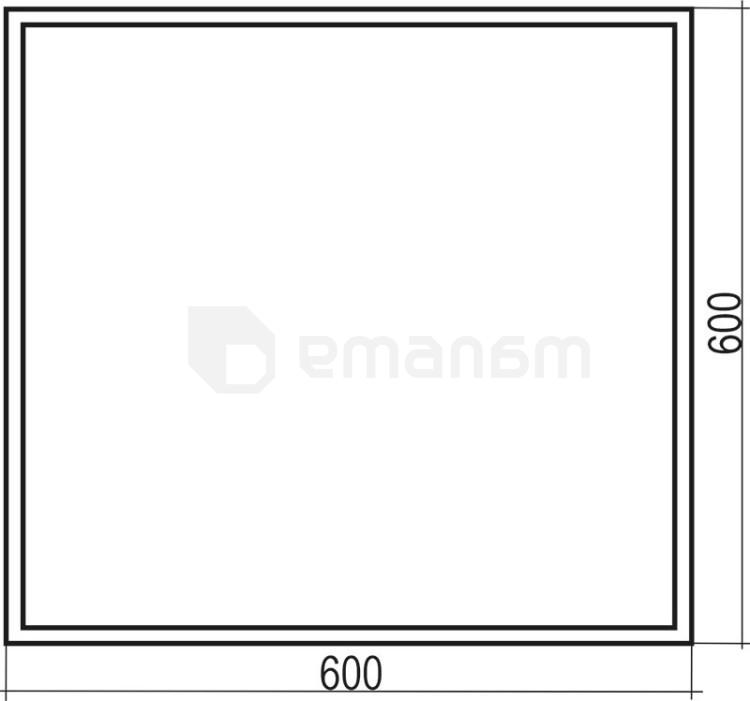 სარკე Silver Mirrors Harlem 600x600 მმ  ლითონის ჩარჩოთი