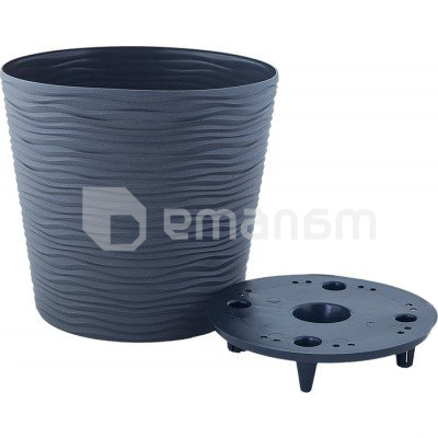 ქოთანი პლასტმასის Aleana Fusion d30x28,5სმ  გრანიტი