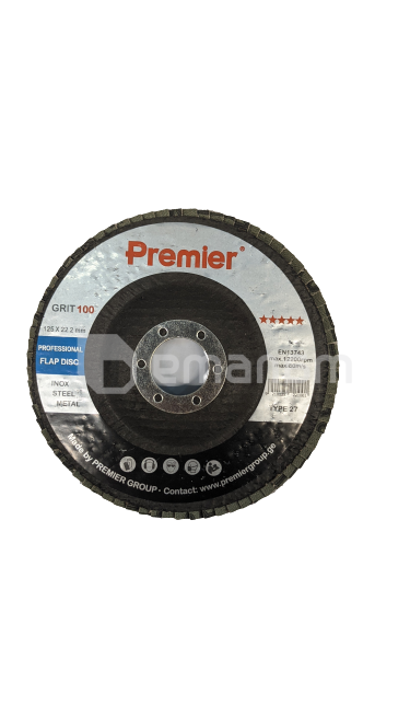ლითონის სახეხი დისკო  Premier 125 x 22 მმ. #100