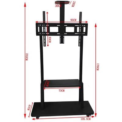 ტელევიზორის საკიდი Allscreen C1800, 42"-100", TV Mount With Roller, Black