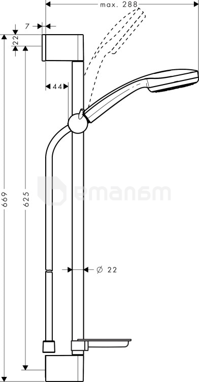 საშხაპე კომპლექტი Hansgrohe Monsoon 27335400