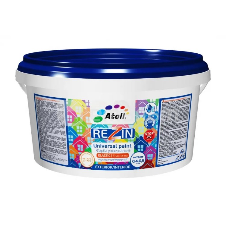 საღებავი უნივერსალური ელასტიური Atoll Rezin SF-16 2.6 კგ შავი