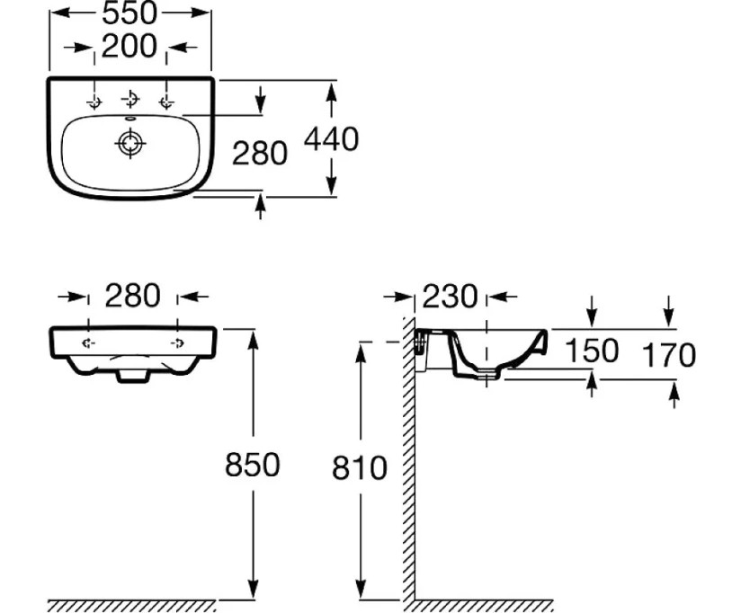 დასაკიდი ხელსაბანი Roca 55x44 სმ