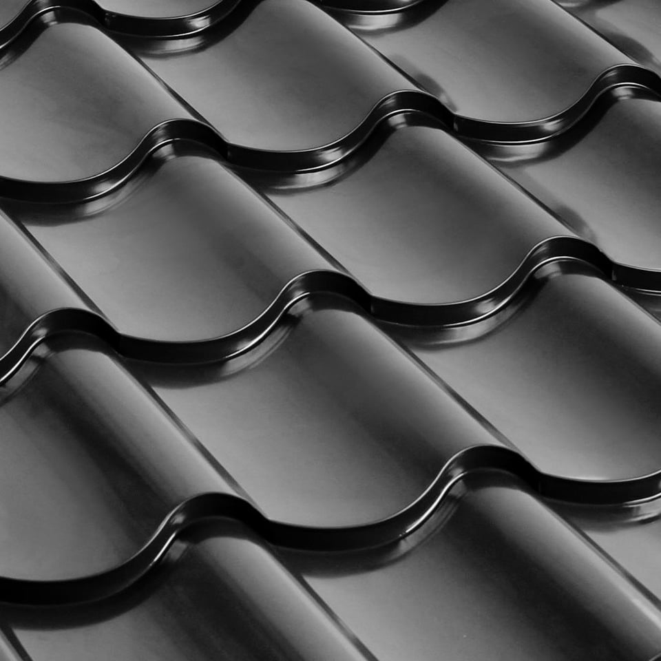 მეტალოკრამიტი ფერადი თუნუქის სახურავი 0.50x1180 პრიალა RAL 9005 NOVA