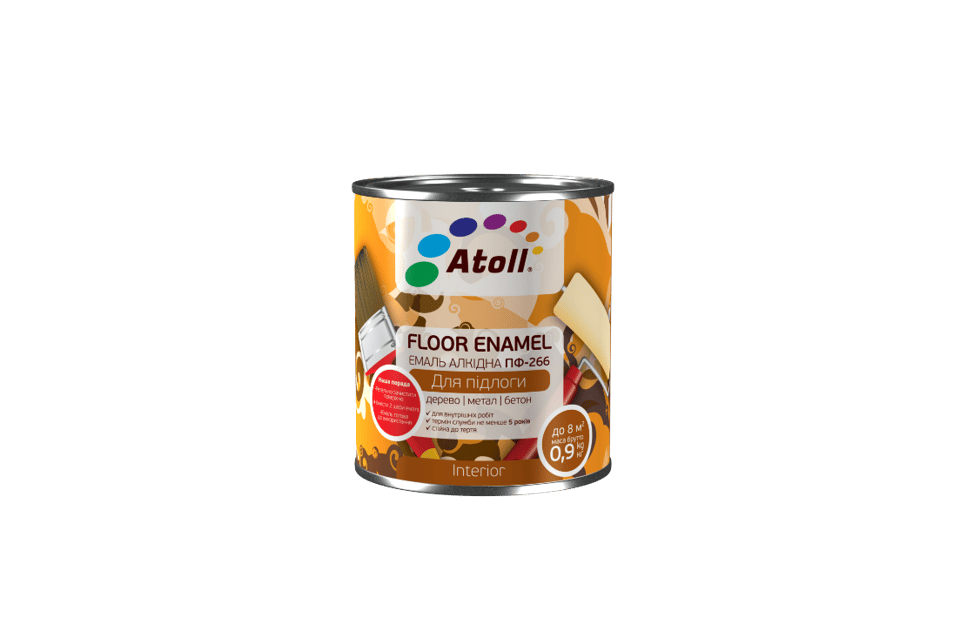 2.6კგ ემალის საღებავი მოყვითალო ყავისფერი ATOLL ПФ-266