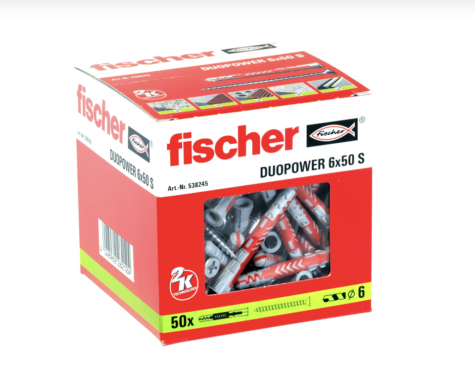 დუბელი DUOPOWER 6x50 S  ჭანჭიკით (50ცალი)