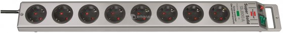 დამაგრძელებელი 8 Brennenstuhl 2,5მ 13.500A ვერცხლისფერი Super-Solid