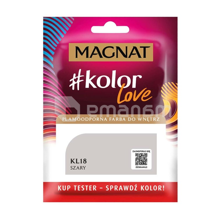 საღებავი-ტესტი ინტერიერის Magnat Kolor Love 25 მლ KL18 ნაცრისფერი